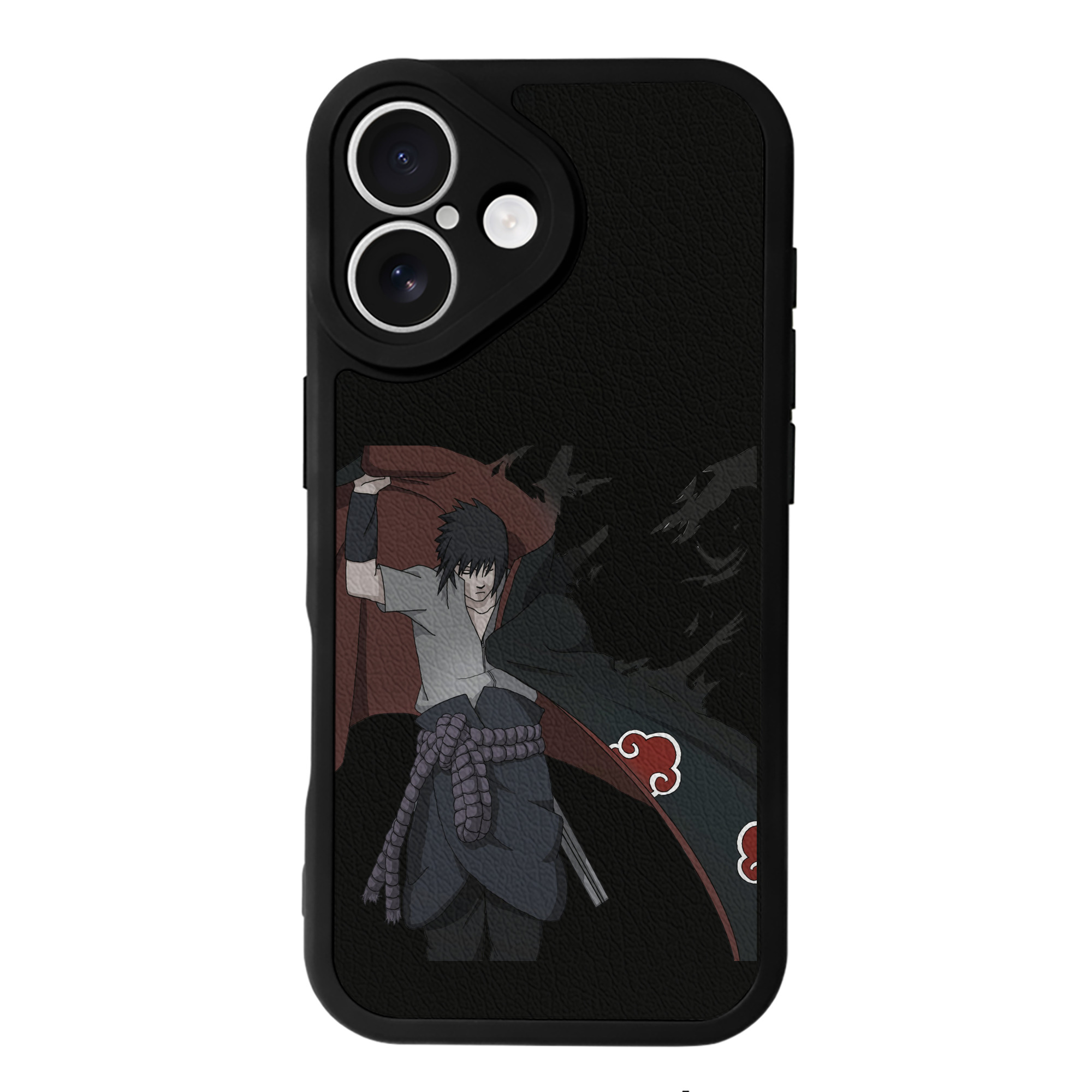 （画像用） NARUTO -ナルト- うちは サスケ Uchiha Sasuke 【iPhone 16シリーズ対応】シリコンスマホケース（レザー調） 材質：シリコン